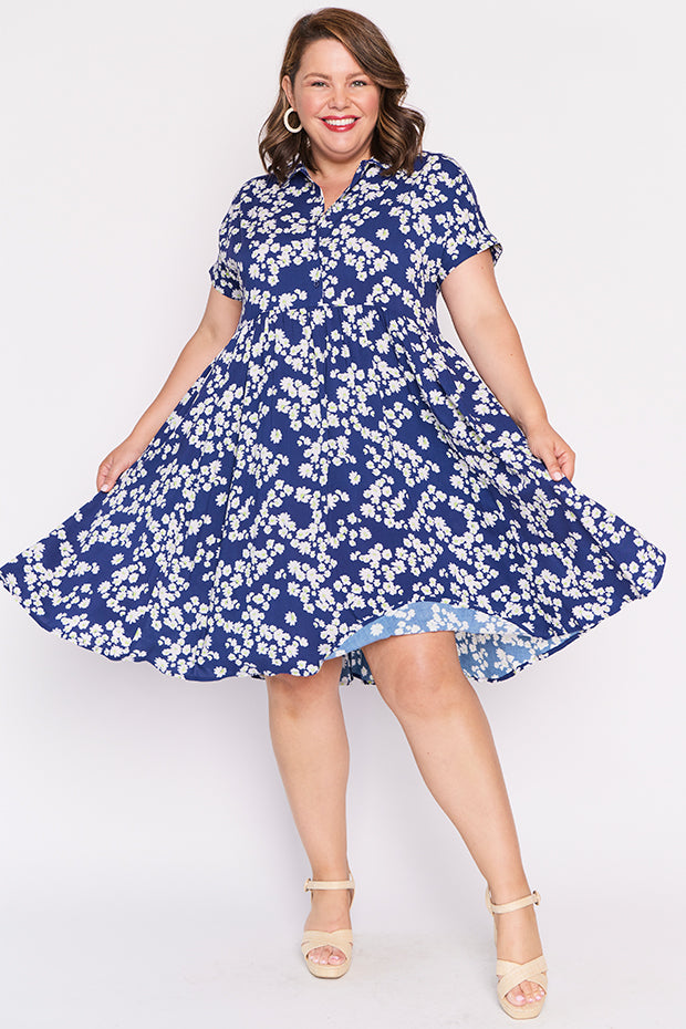 Kimba Blue Petal Whimsy Dress – Blue Petal Whimsy shirt dress