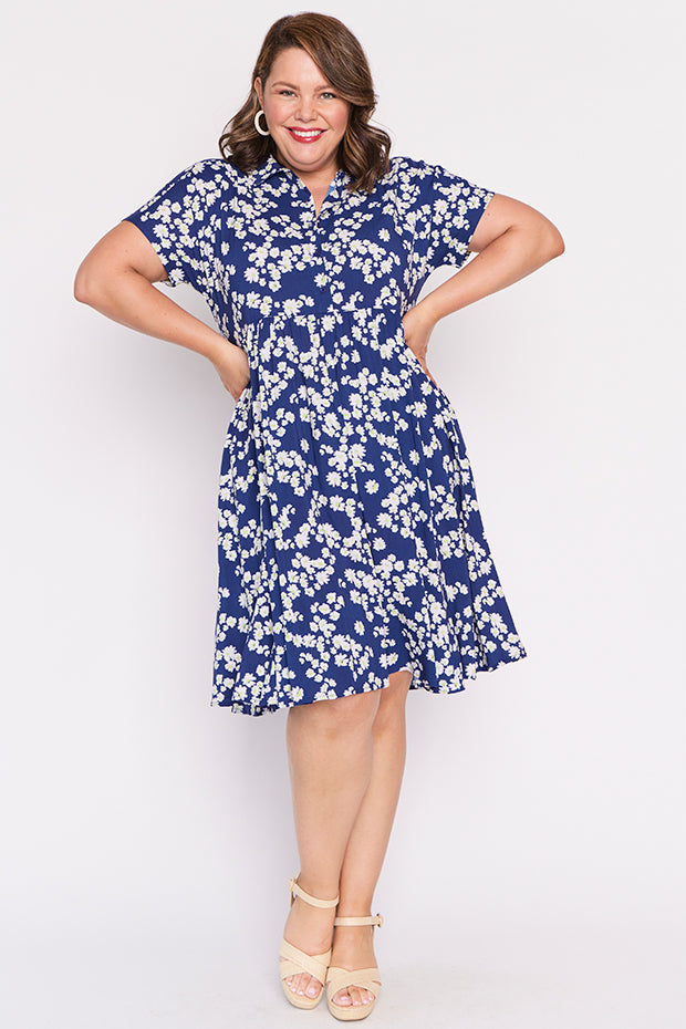 Kimba Blue Petal Whimsy Dress – Blue Petal Whimsy shirt dress