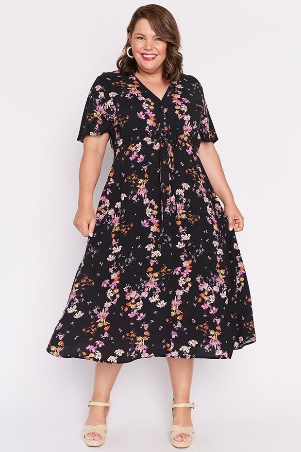 Michelle Sunset Shadow Dress โ Sunset Shadow midi dress