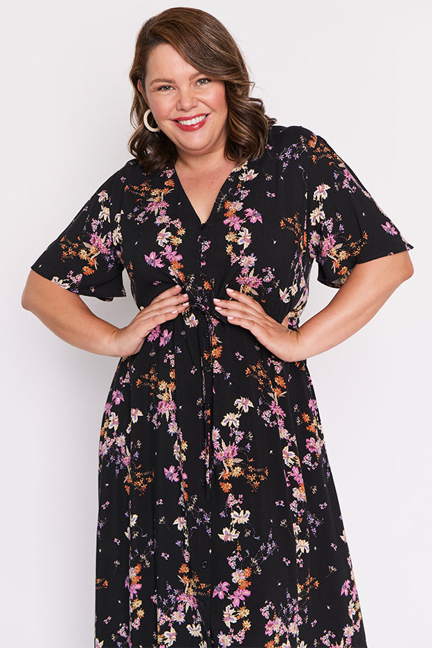 Michelle Sunset Shadow Dress โ Sunset Shadow midi dress