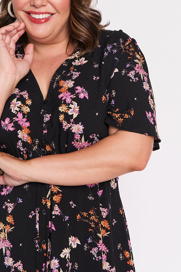 Michelle Sunset Shadow Dress โ Sunset Shadow midi dress