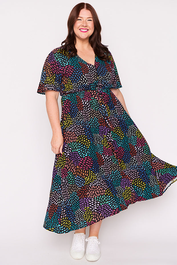 Michelle Rainbow Waves Dress – Rainbow Waves midi dress