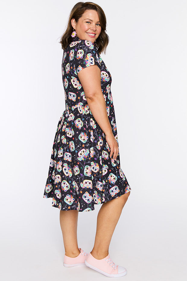 Frankie Sugar Skull Pets Dress โ Sugar Skull Pets shirt dress