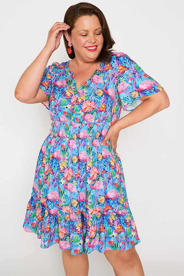 Layla Flamingo Oasis Dress – Flamingo Oasis knee length dress