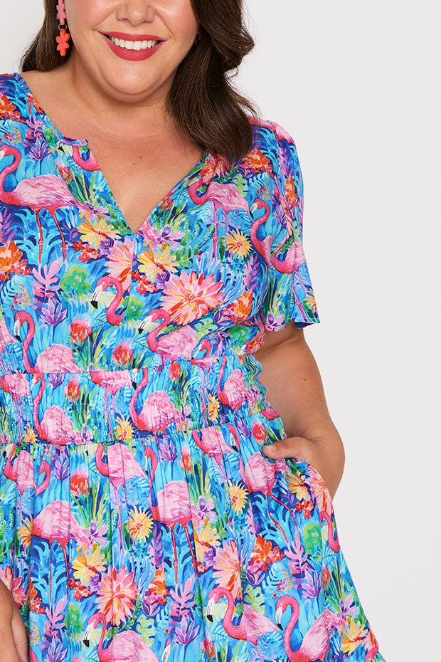 Layla Flamingo Oasis Dress – Flamingo Oasis knee length dress