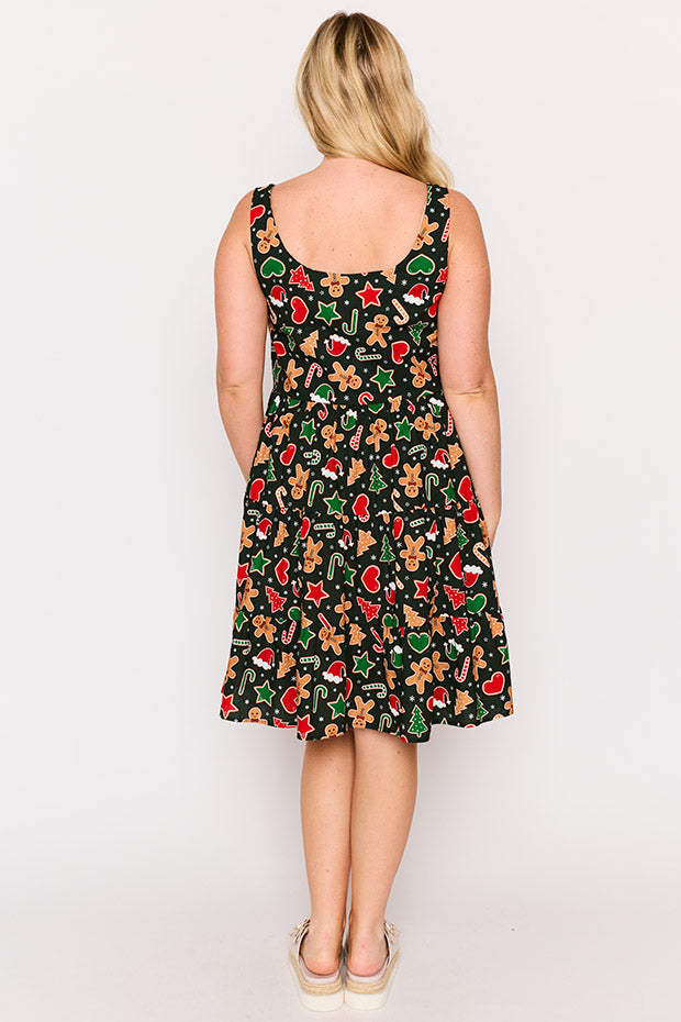 Dorothy Gingerbread Cookie Christmas Dress – Gingerbread Cookie Christmas mini dress