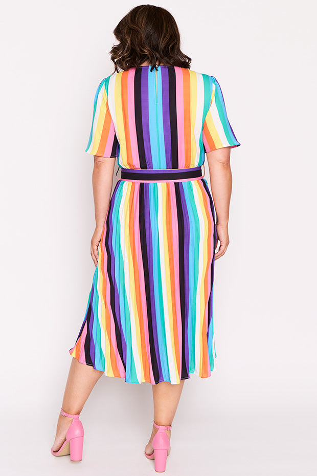 Nadia Kelly Stripe Dress โ Kelly Stripe midi dress