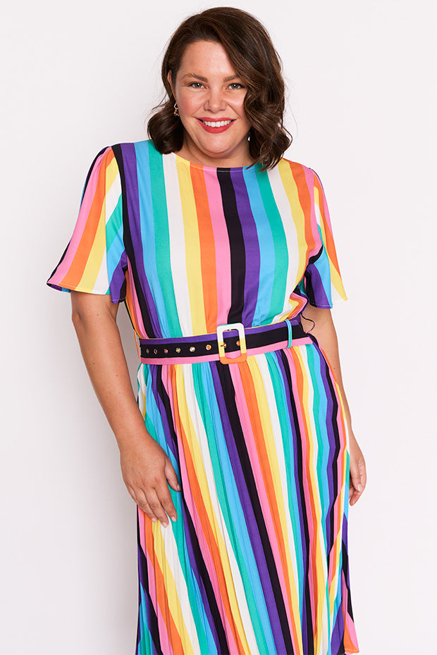Nadia Kelly Stripe Dress – Kelly Stripe midi dress