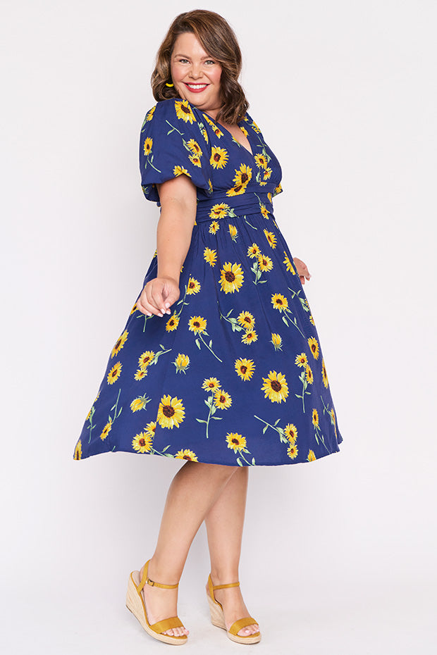 Rowan Sunflower Dress – Sunflower knee length dress