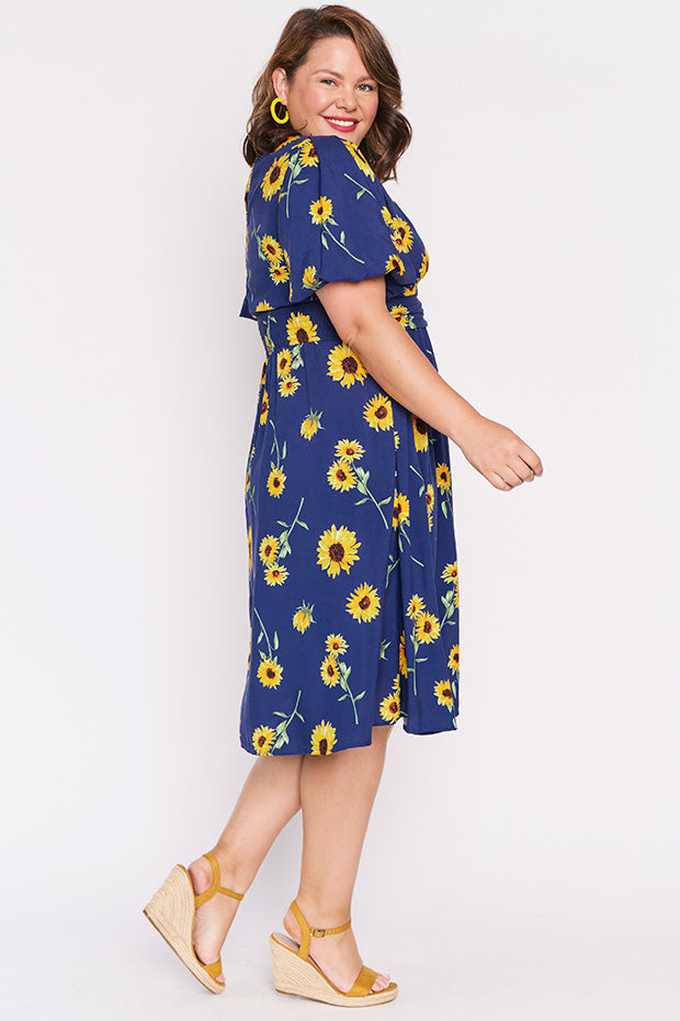 Rowan Sunflower Dress – Sunflower knee length dress
