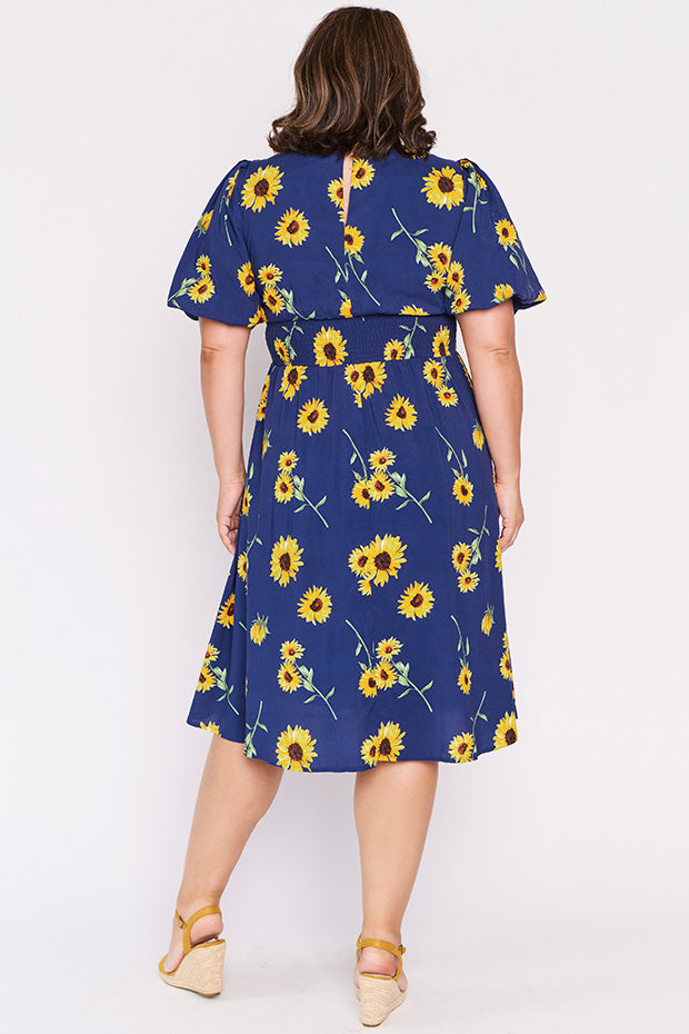 Rowan Sunflower Dress – Sunflower knee length dress