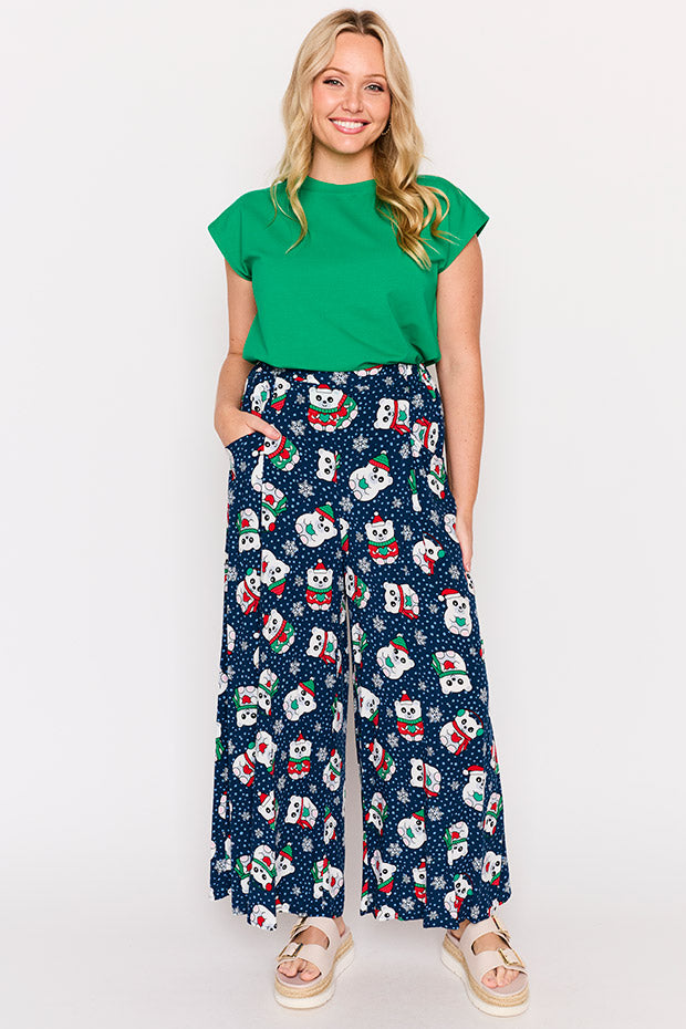 Xane Teddies Christmas Pant – Teddies Christmas wide leg pants