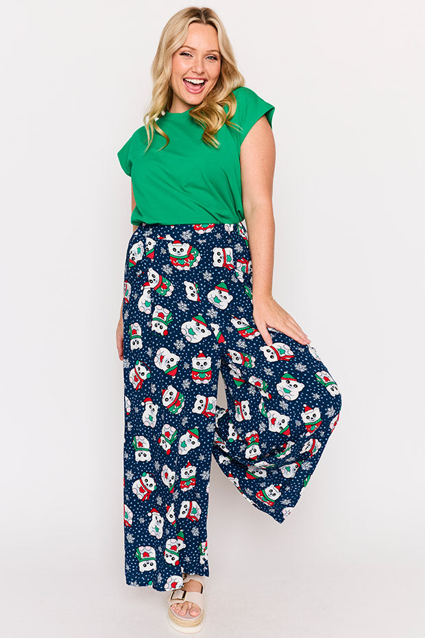 Xane Teddies Christmas Pant – Teddies Christmas wide leg pants