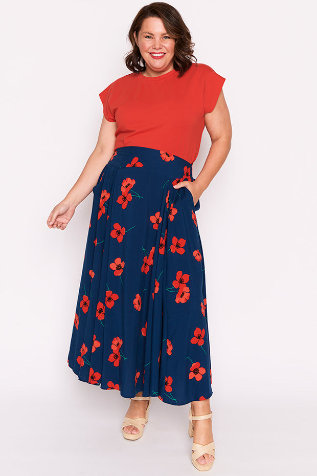 Katelyn Red Poppy Fields Skirt – Red Poppy Fields wide leg pants