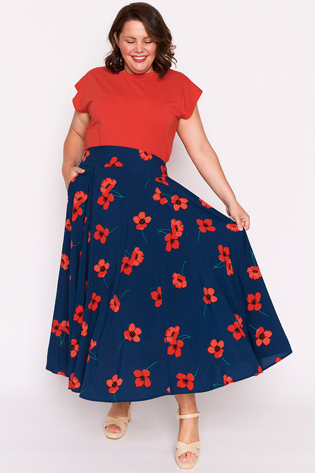 Katelyn Red Poppy Fields Skirt – Red Poppy Fields wide leg pants