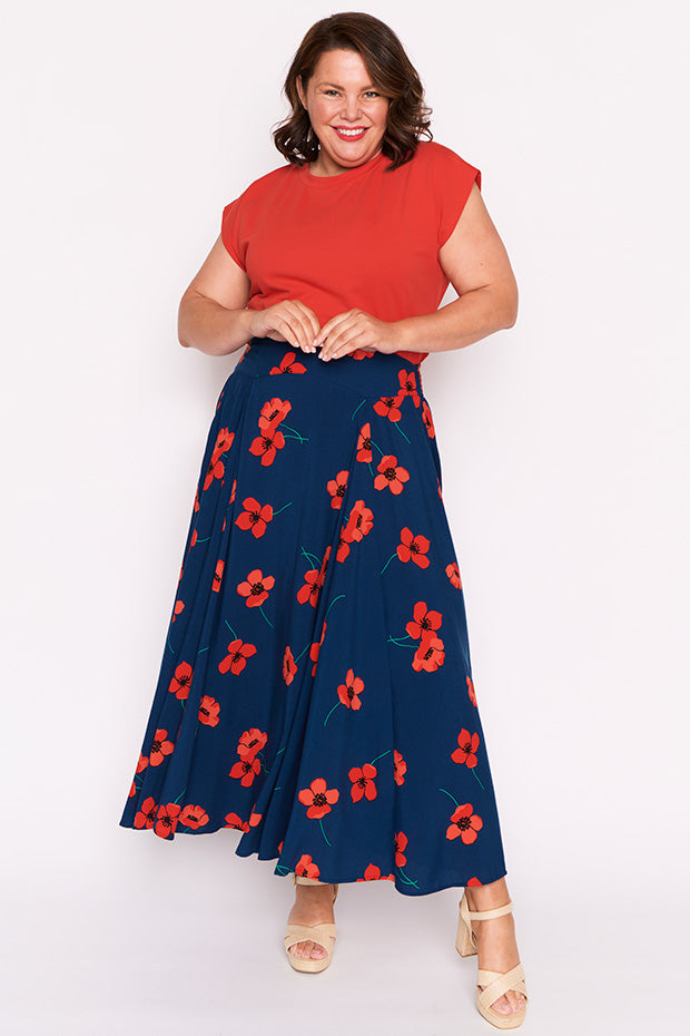 Katelyn Red Poppy Fields Skirt – Red Poppy Fields wide leg pants