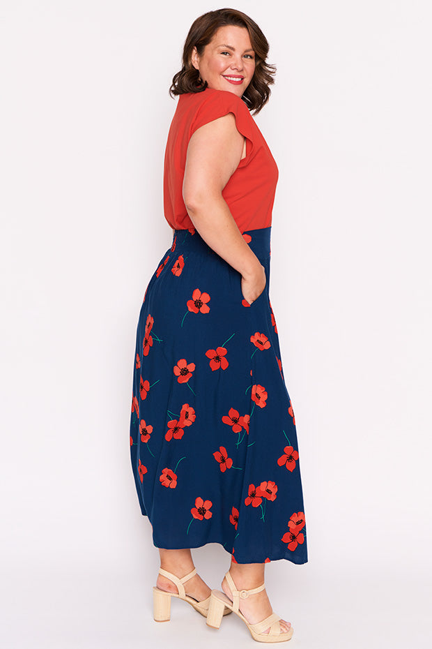 Katelyn Red Poppy Fields Skirt – Red Poppy Fields wide leg pants
