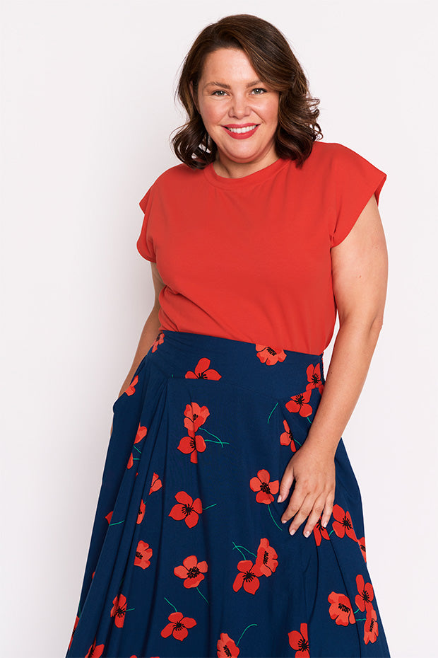 Katelyn Red Poppy Fields Skirt – Red Poppy Fields wide leg pants