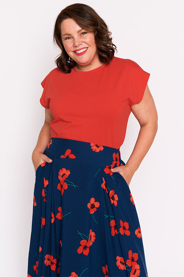 Katelyn Red Poppy Fields Skirt – Red Poppy Fields wide leg pants