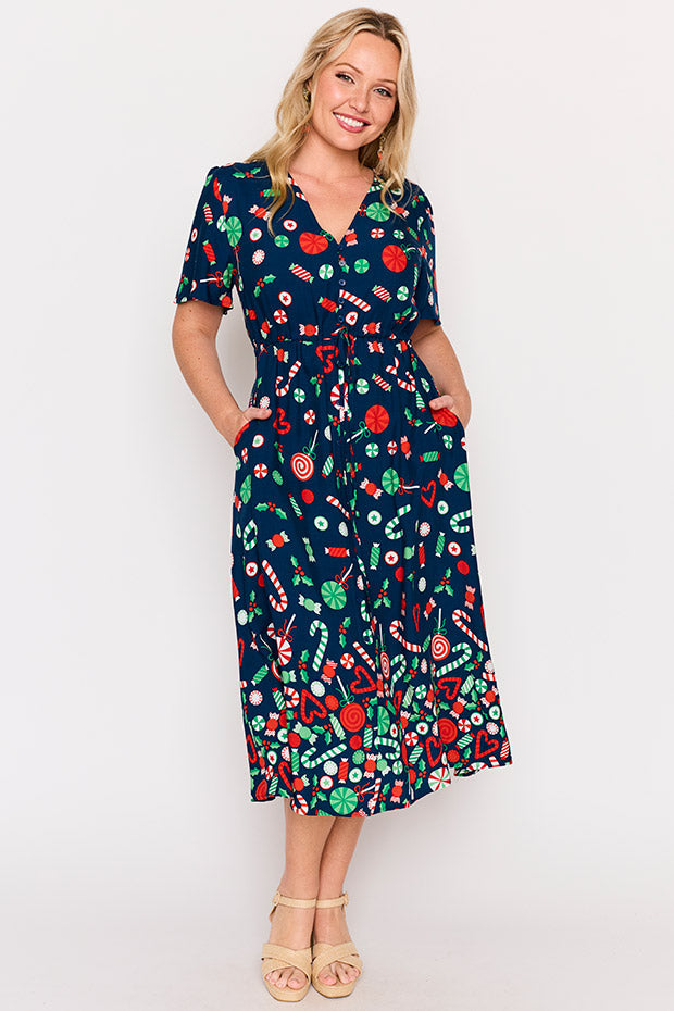 Michelle Candy Crush Christmas Dress – Candy Crush Christmas midi dress