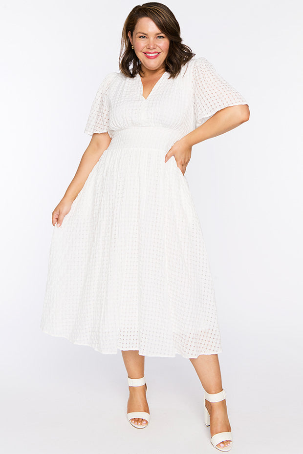 Mable White Dress – White midi dress