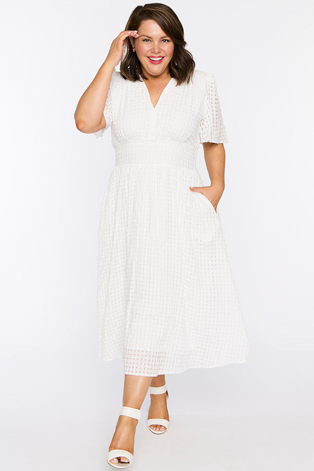 Mable White Dress โ White midi dress