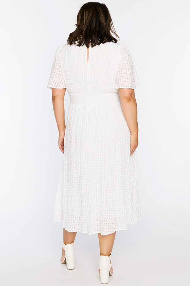 Mable White Dress – White midi dress
