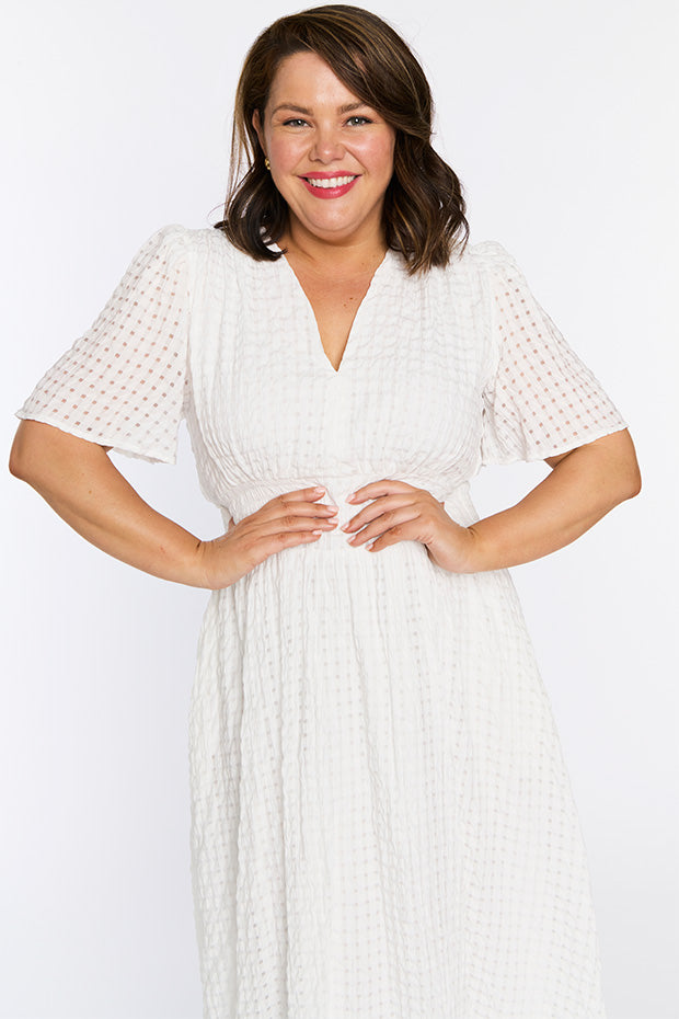Mable White Dress โ White midi dress