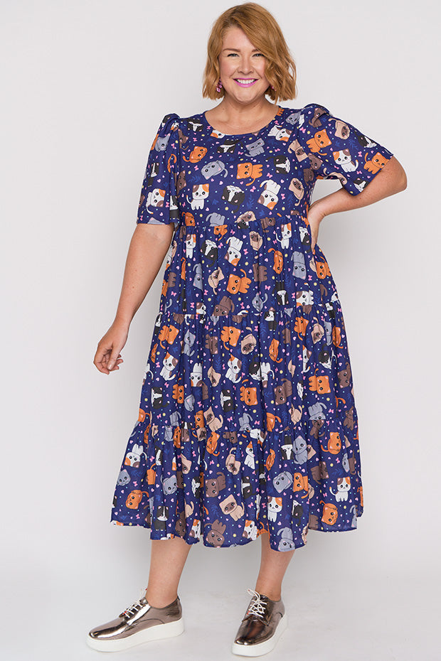 Saturn Cute Kitties Dress โ Cute Kitties midi dress