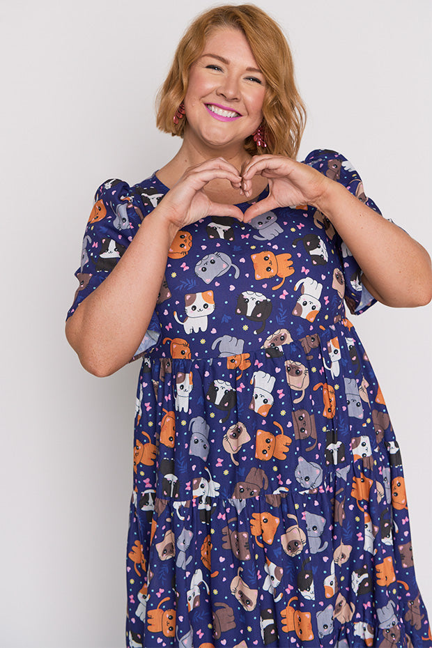 Saturn Cute Kitties Dress – Cute Kitties midi dress