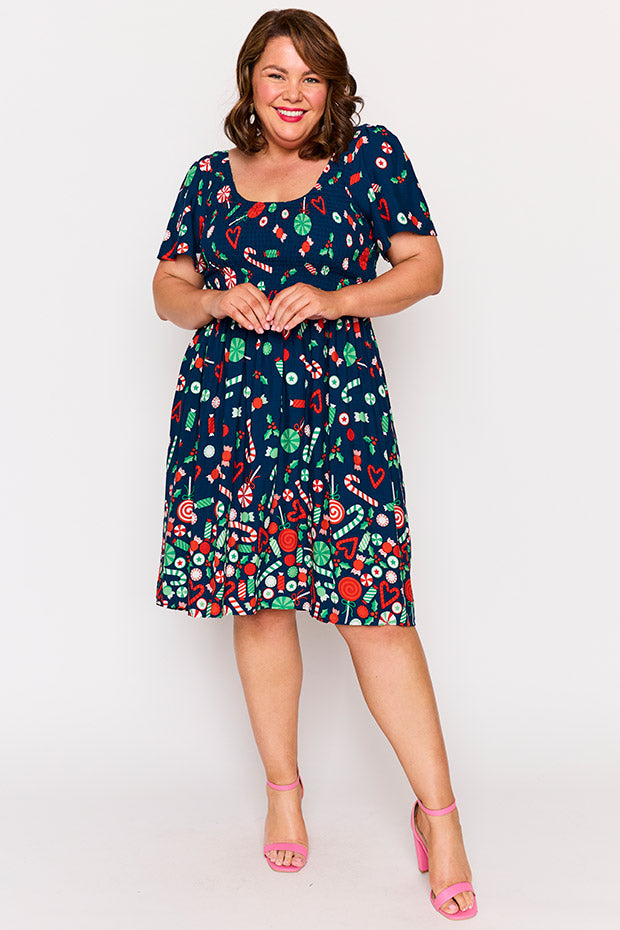 Merida Candy Crush Christmas Dress – Candy Crush Christmas knee length dress