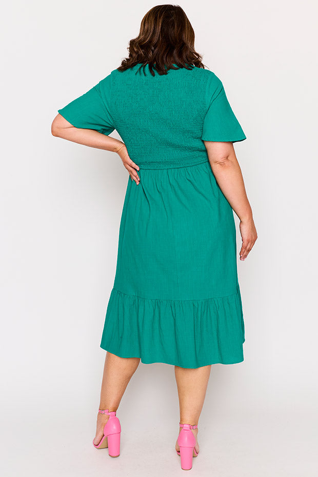 Lila Teal Dress – Teal midi dress