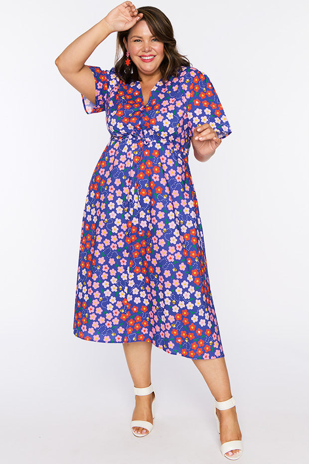 Marley Cotton Cute Daisy Bee Dress – Cute Daisy Bee midi dress