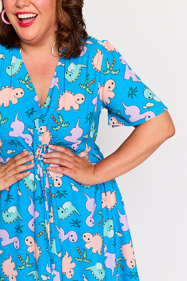 Marley Dino Print Dress – Dino Print midi dress