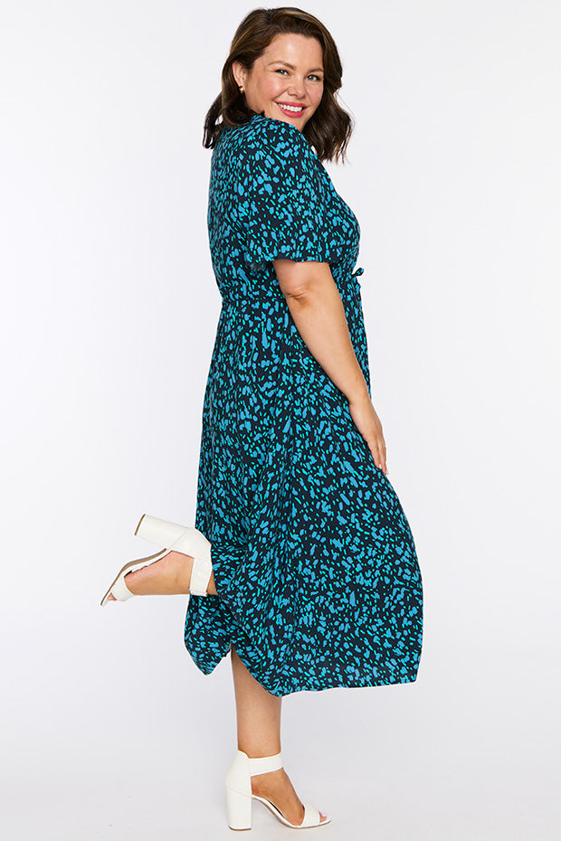 Michelle Teal Dash Dress – Teal Dash midi dress