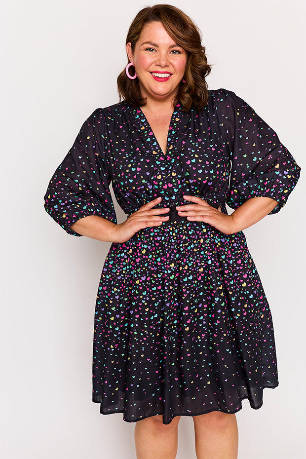 Abbie Falling Hearts Dress – Falling Hearts knee length dress