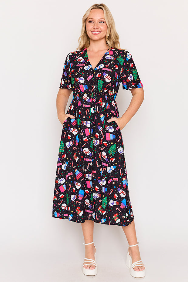 Marley Jolly Christmas Dress โ Jolly Christmas midi dress