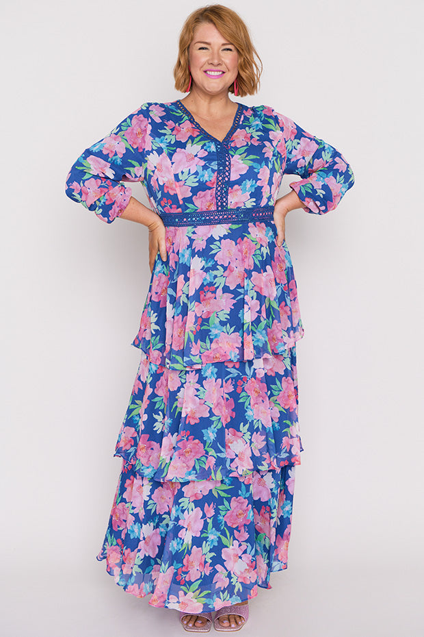 Cacy Tropical Watercolour Dress – Tropical Watercolour maxi dress
