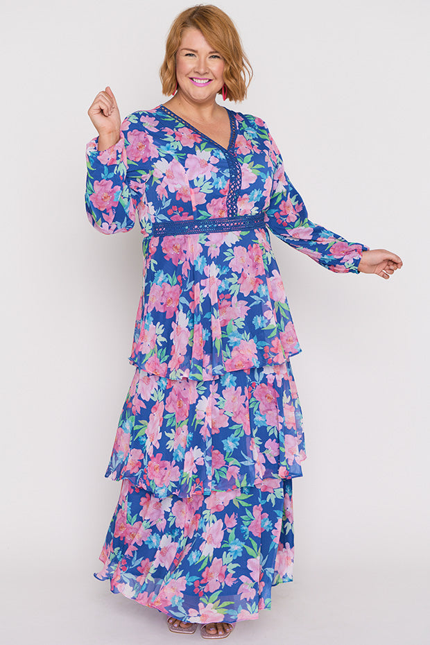 Cacy Tropical Watercolour Dress – Tropical Watercolour maxi dress