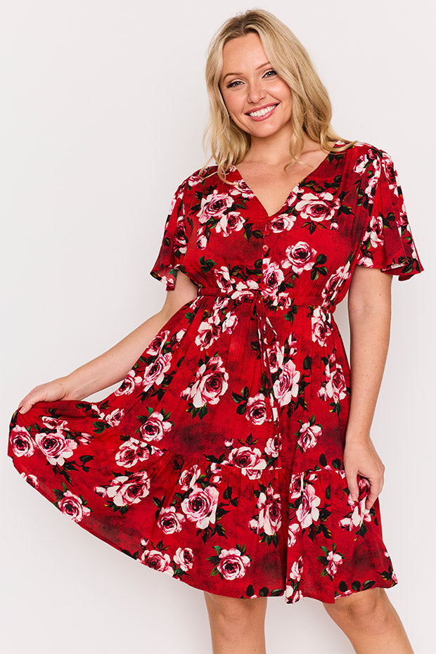 Remi Cherry Rose Dress – Cherry Rose knee length dress