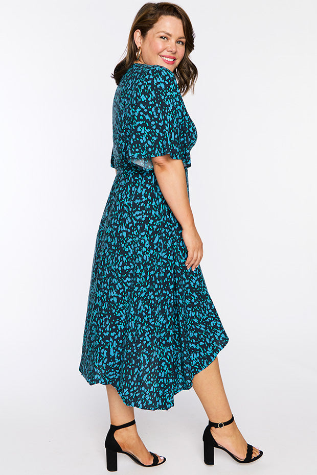 Giverny Teal Dash Wrap Dress โ Teal Dash Wrap wrap dress