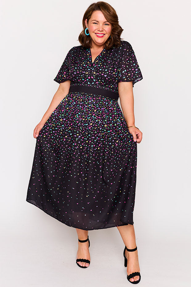 Stephanie Falling Hearts Dress – Falling Hearts midi dress