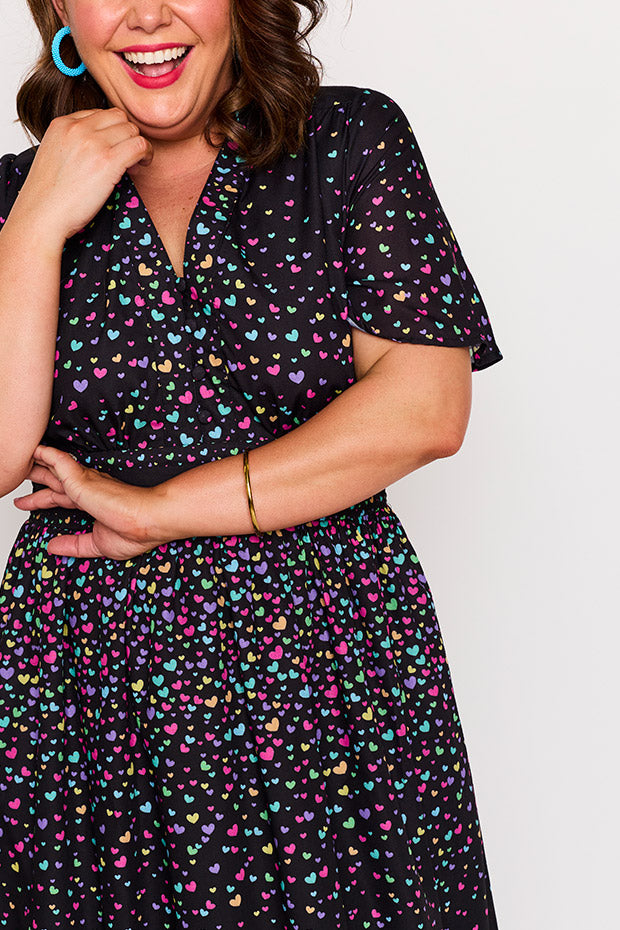 Stephanie Falling Hearts Dress – Falling Hearts midi dress