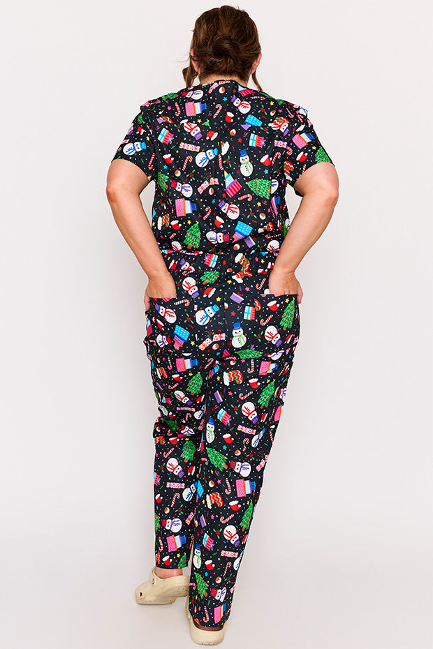 Cristina Jolly Christmas Scrub Pant – Jolly Christmas wide leg pants