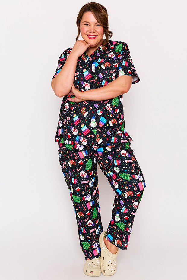 Meredith Jolly Christmas Scrub Top – Jolly Christmas top