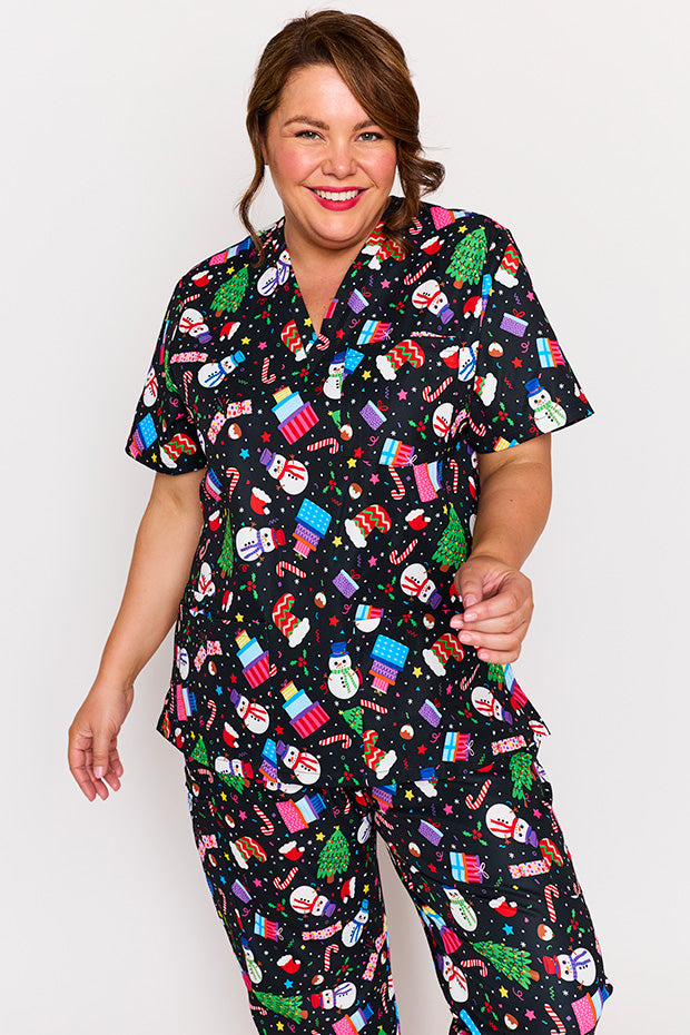 Meredith Jolly Christmas Scrub Top – Jolly Christmas top