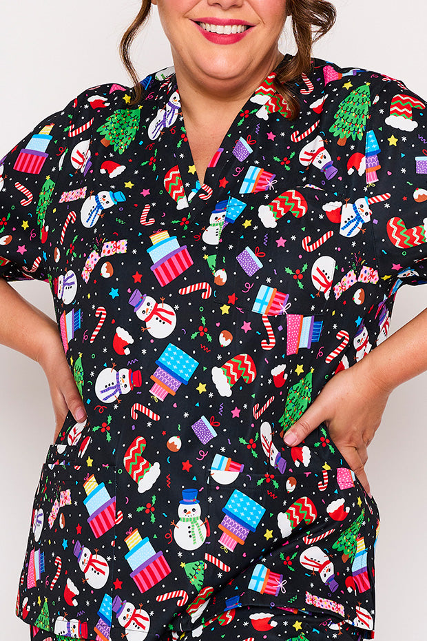 Meredith Jolly Christmas Scrub Top – Jolly Christmas top