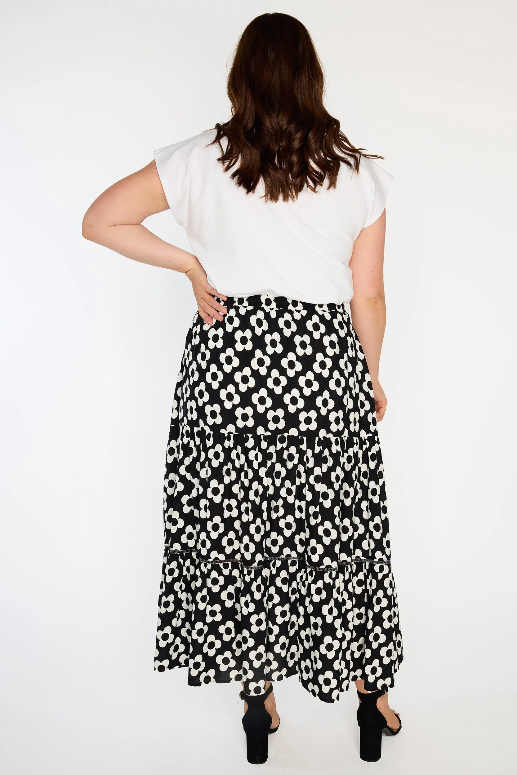 Alexandra Black White Daisy Skirt