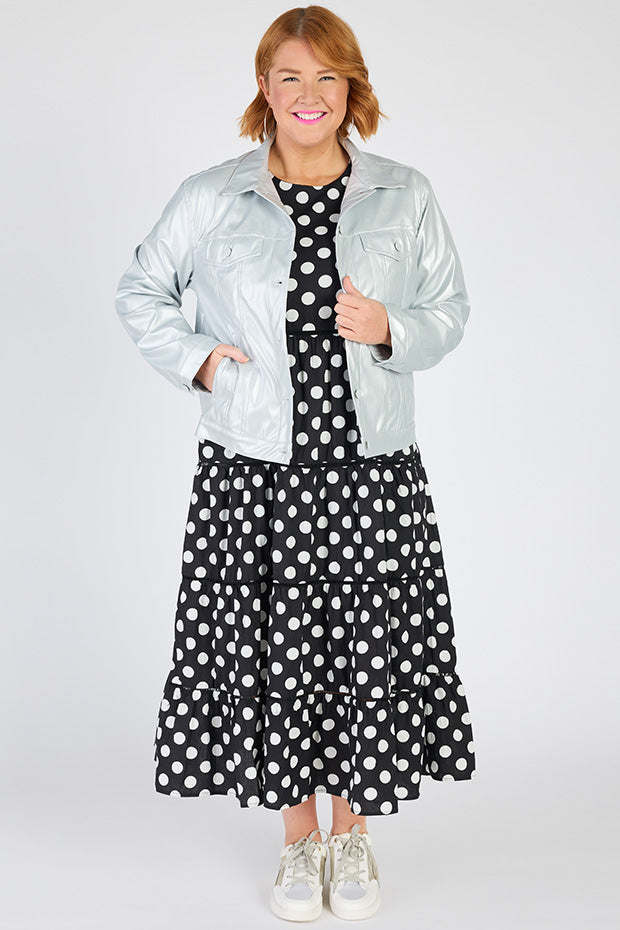 Brigitta Silver Jacket – Silver biker jacket