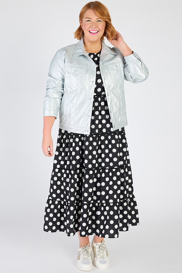 Brigitta Silver Jacket – Silver biker jacket